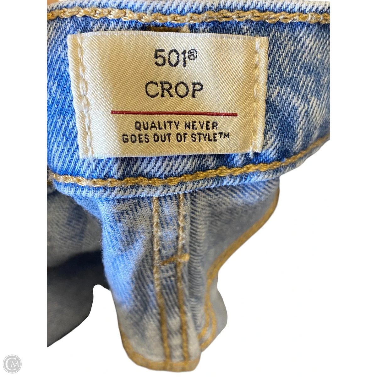 Jeans Straight By Levis In Blue Denim, Size: 28