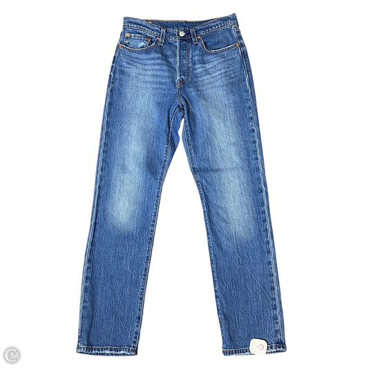 Jeans Straight By Levis In Blue Denim, Size: 28