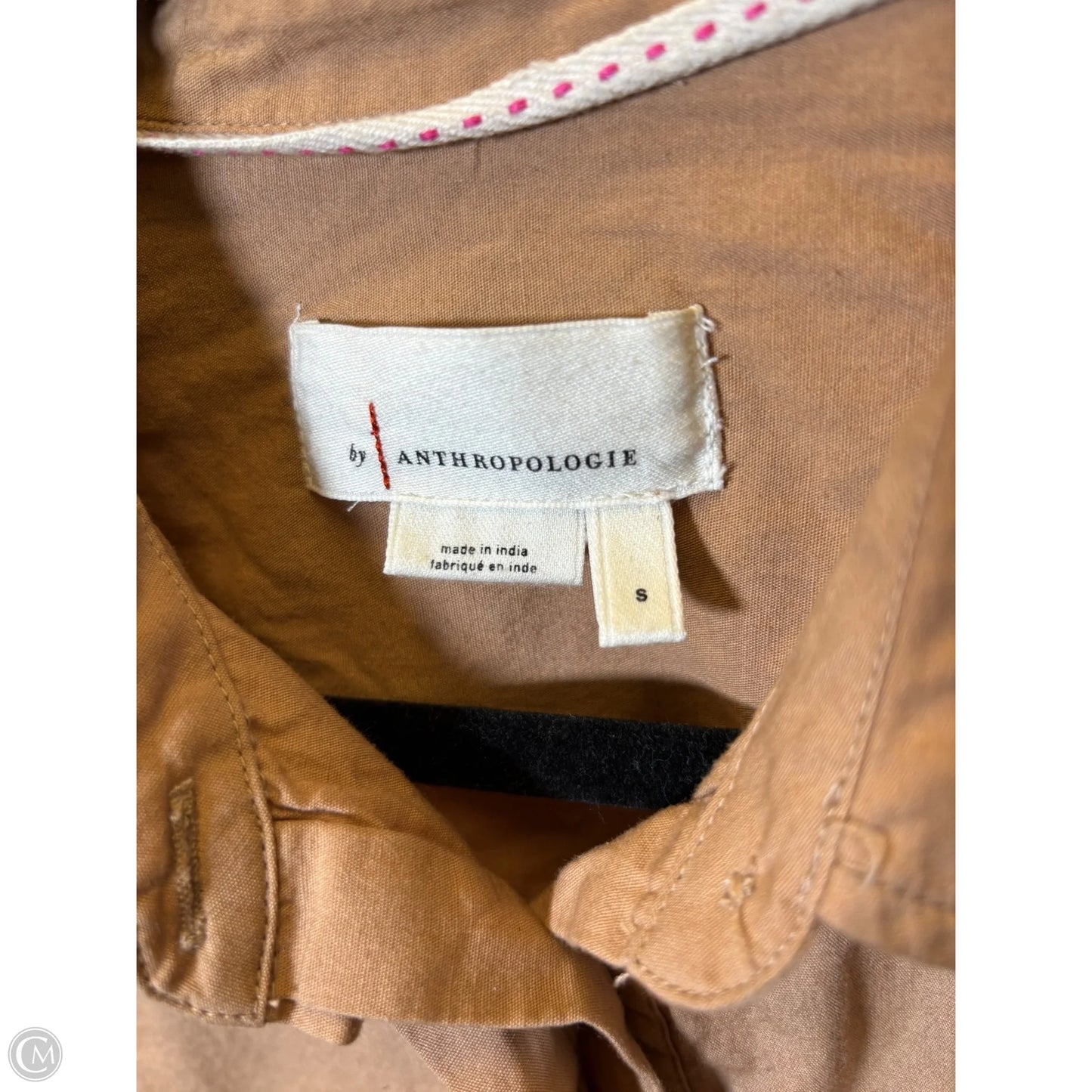 Blouse Long Sleeve By Anthropologie In Tan, Size: S