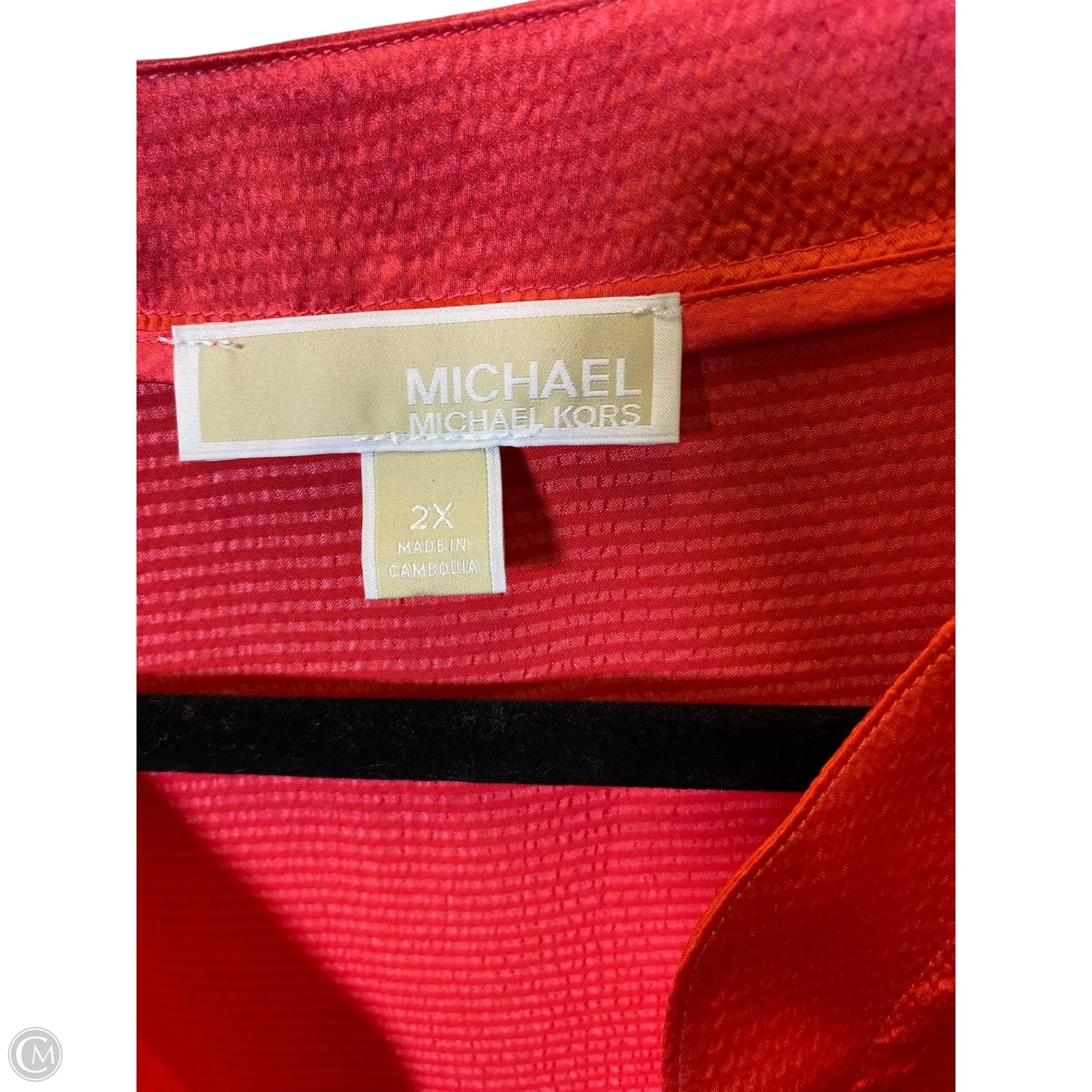 Top Long Sleeve By Michael By Michael Kors In Coral, Size: 2x