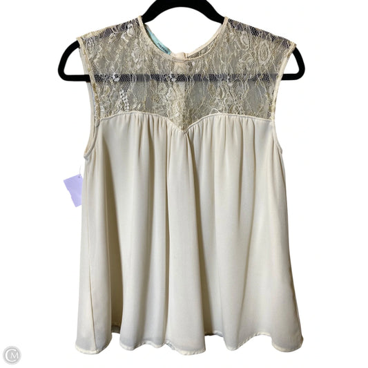 Blouse Sleeveless By Maurices In Cream, Size: S