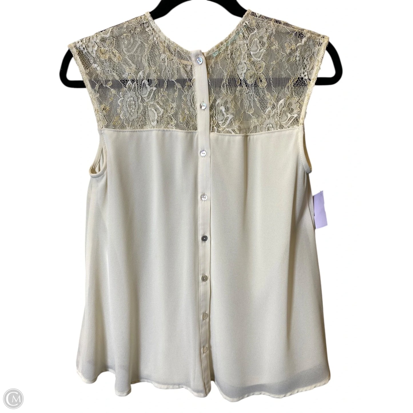 Blouse Sleeveless By Maurices In Cream, Size: S