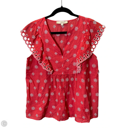 Top Sleeveless By Loft In Pink & White, Size: S