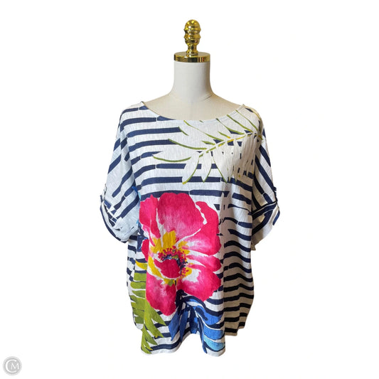 Top Short Sleeve By Chicos In Multi-colored, Size: Xl
