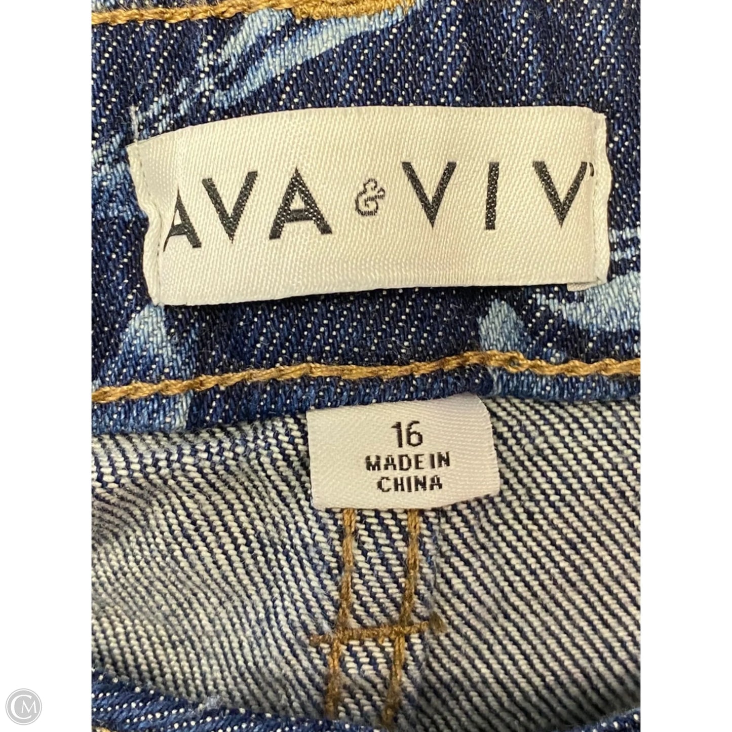 Jeans Straight By Ava & Viv In Blue, Size: 16