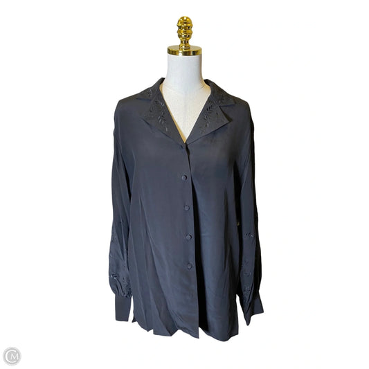Top Long Sleeve Designer By Diane Von Furstenberg In Black, Size: M