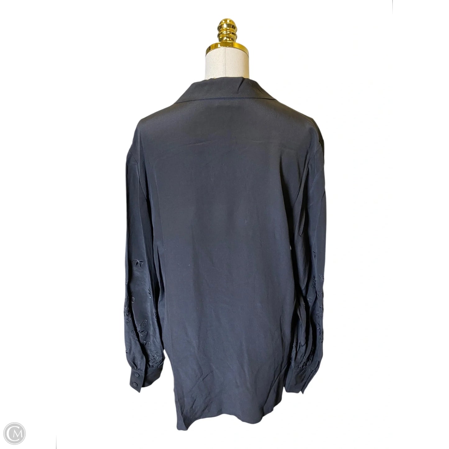 Top Long Sleeve Designer By Diane Von Furstenberg In Black, Size: M