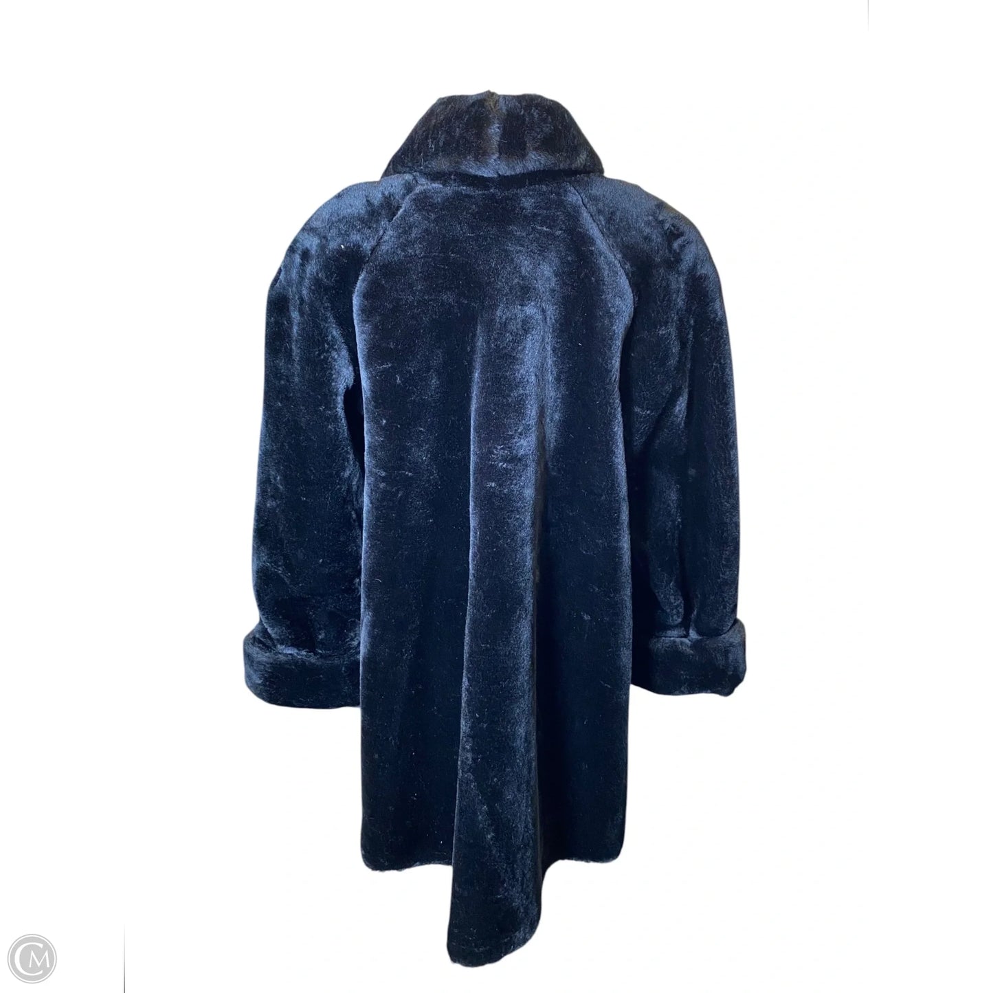Jacket Faux Fur & Sherpa By Clothes Mentor In Black, Size: M