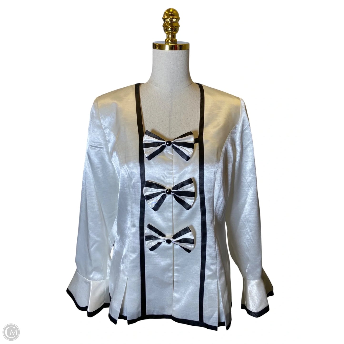 Blazer By Clothes Mentor In Black & White, Size: 12