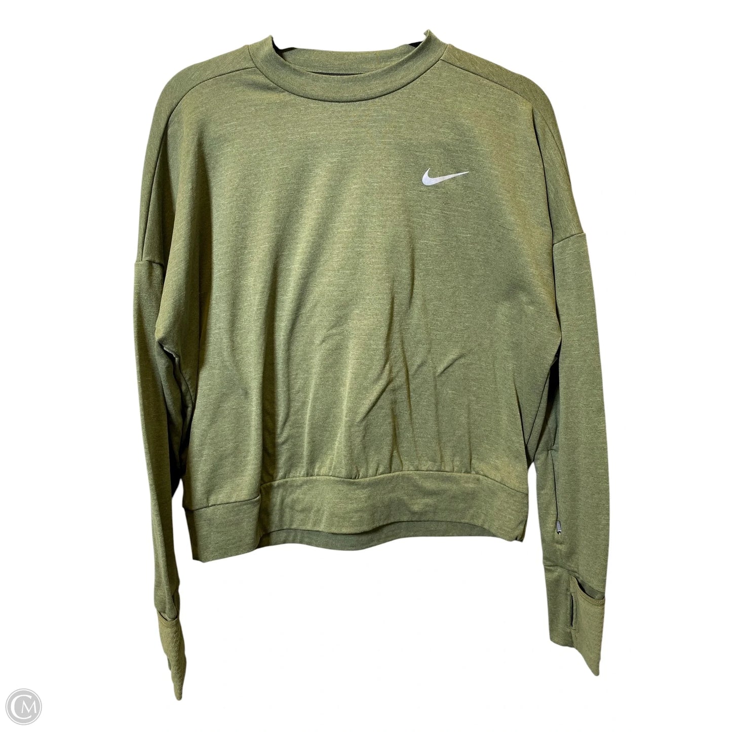 Top Long Sleeve By Nike In Green, Size: M