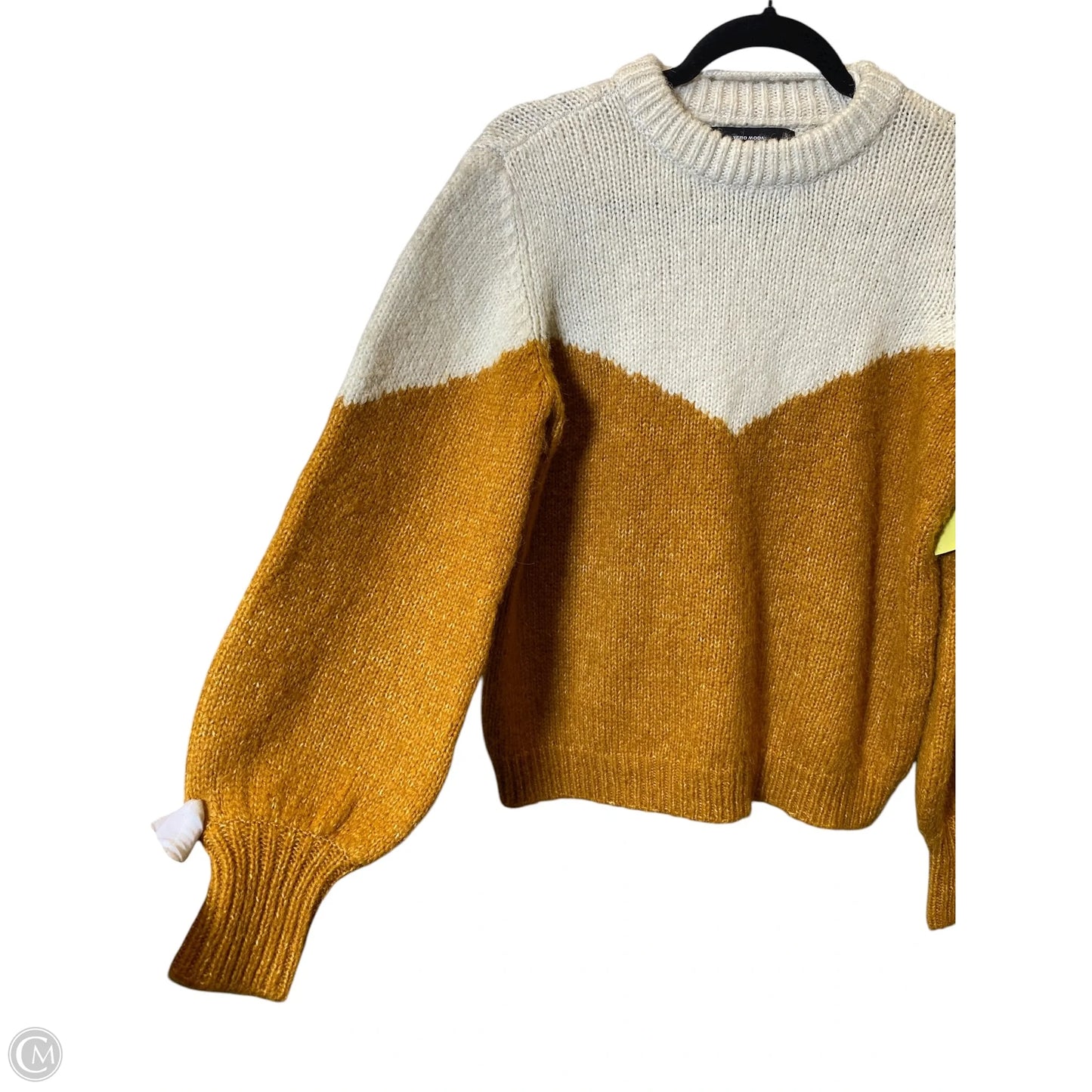 Sweater By Vero Moda In Cream & Yellow, Size: L