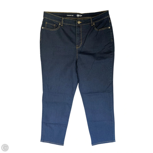 Jeans Straight By Style And Co Collection Women In Blue Denim, Size: 16