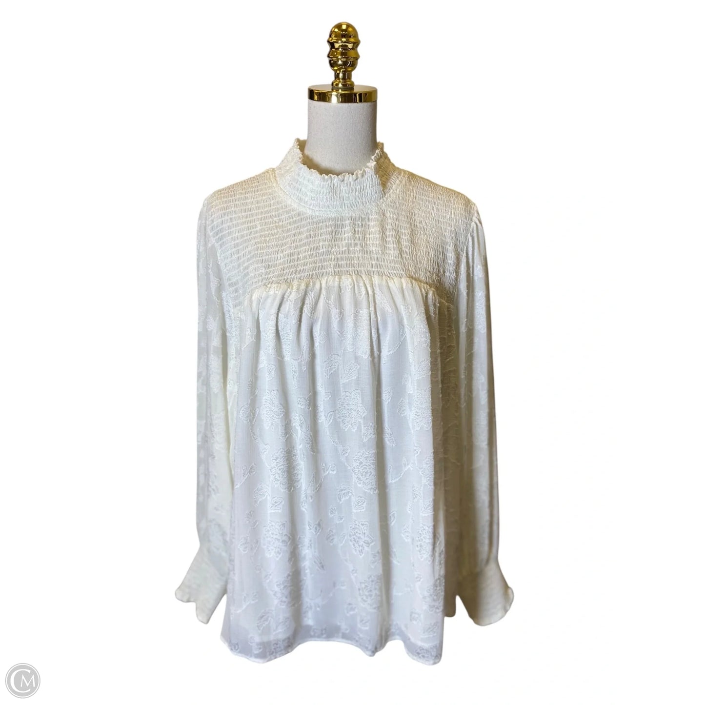 Top Long Sleeve By Nurture In Cream, Size: 1x