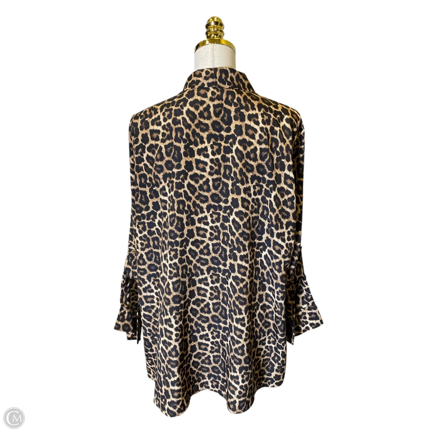 Top Long Sleeve Designer By Michael Kors In Animal Print, Size: 1x