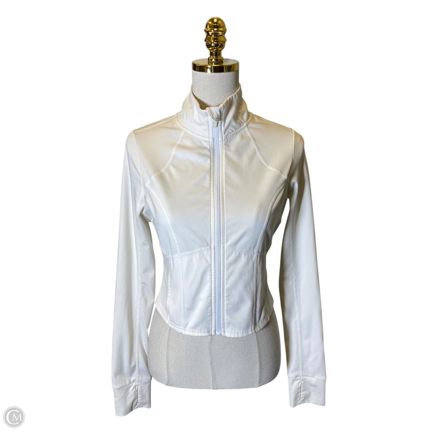 Athletic Jacket By Fabletics In White, Size: S