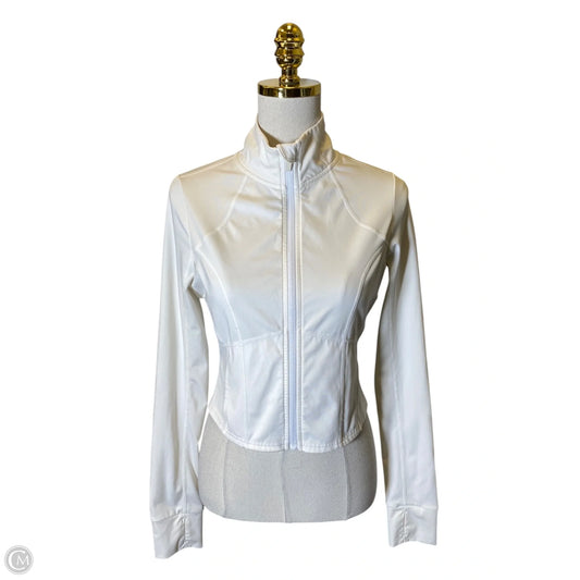 Athletic Jacket By Fabletics In White, Size: S