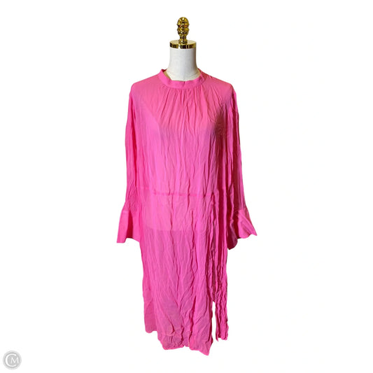 Dress Casual Midi By Anthropologie In Pink, Size: 2x