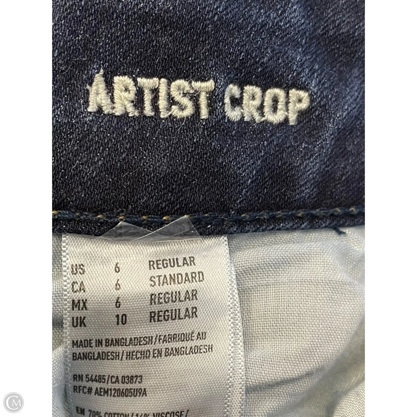 Jeans Cropped By American Eagle In Blue Denim, Size: 6