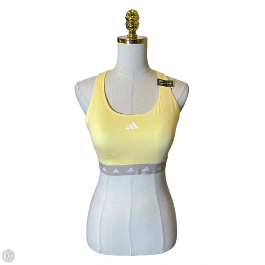 Athletic Bra By Adidas In Yellow, Size: M