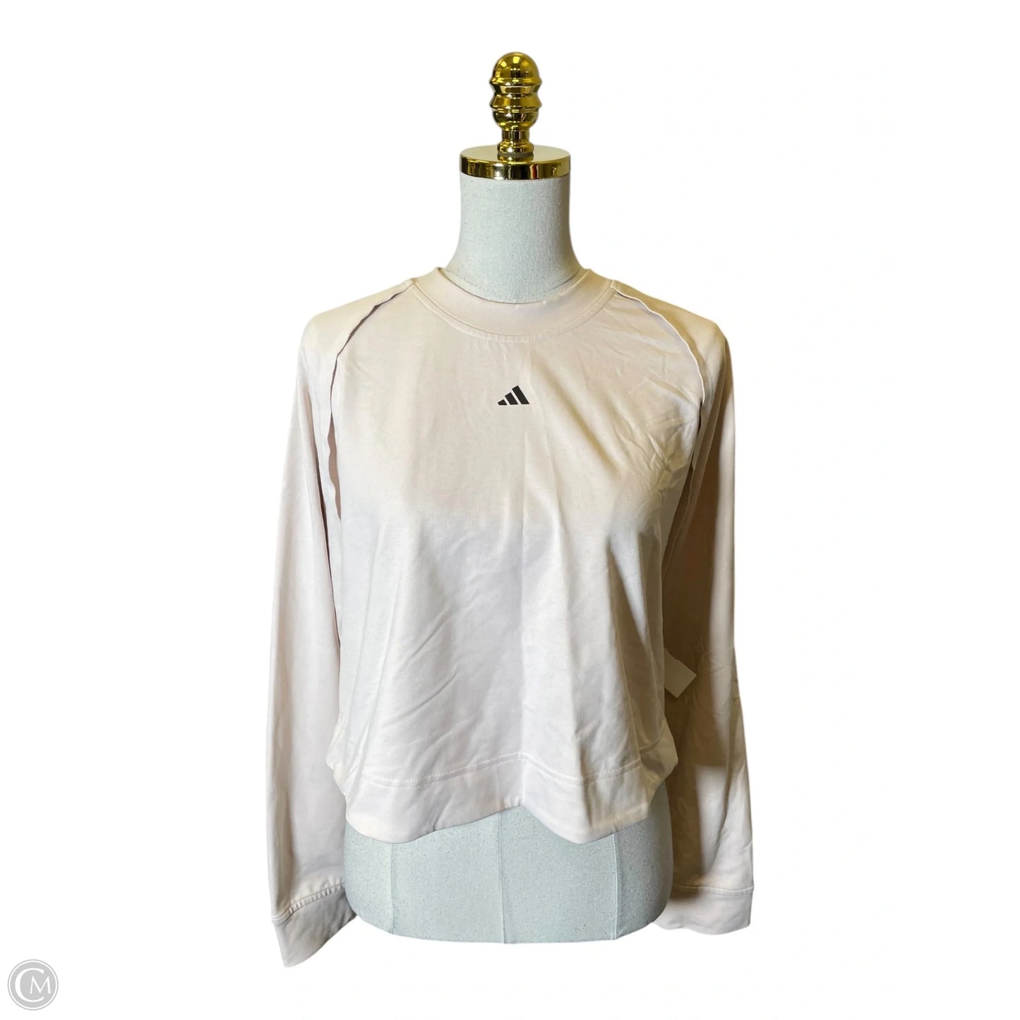 Top Long Sleeve By Adidas In Beige, Size: M
