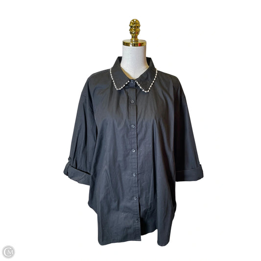 Top Long Sleeve By Gloria Vanderbilt In Black, Size: 1x