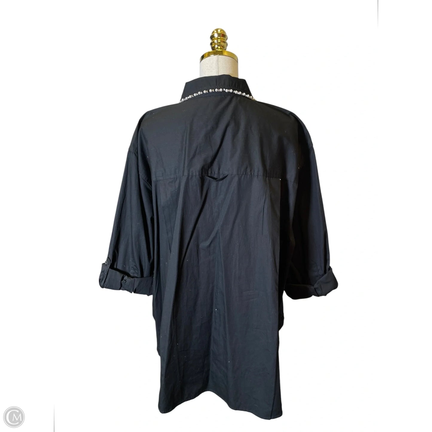 Top Long Sleeve By Gloria Vanderbilt In Black, Size: 1x