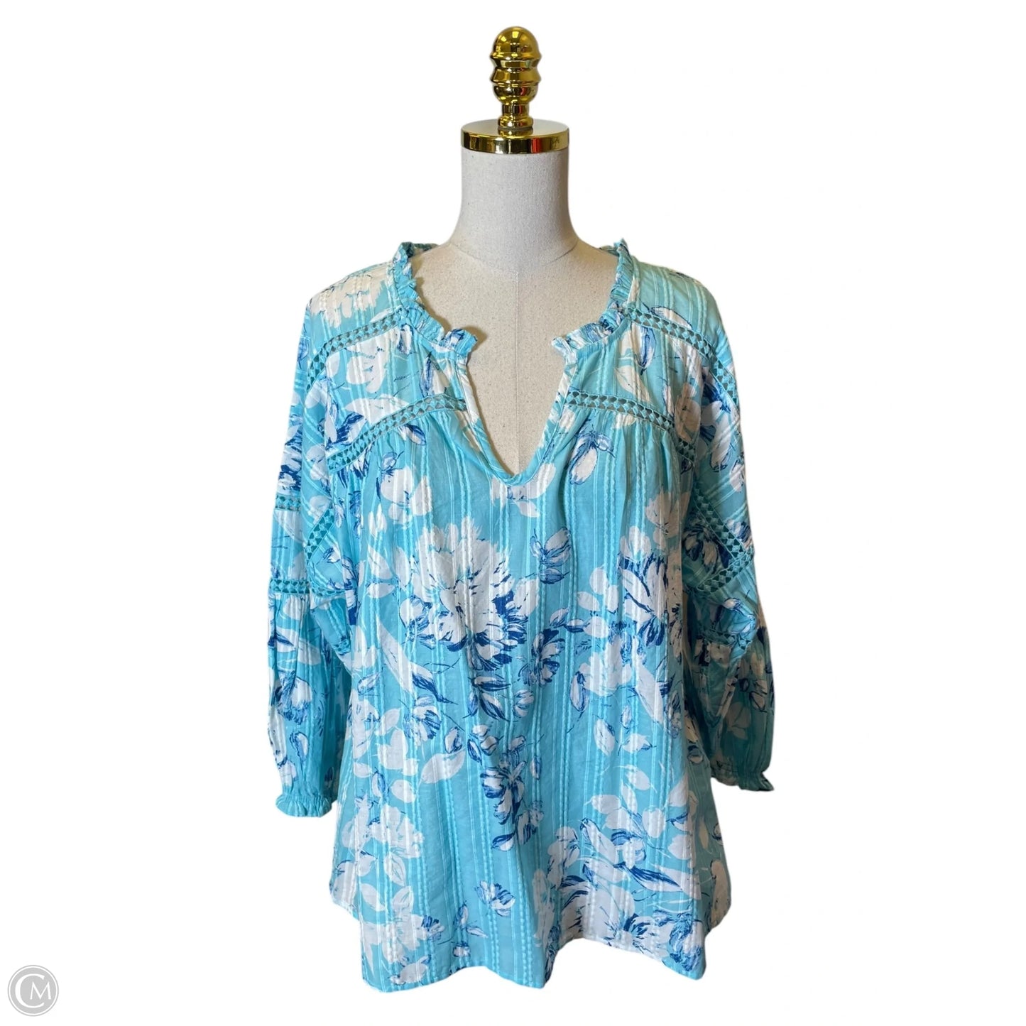 Top Long Sleeve By Style And Company In Floral Print, Size: L