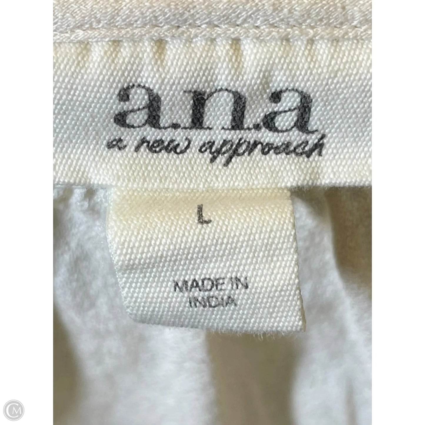 Top Long Sleeve By Ana In Blue & Tan, Size: L