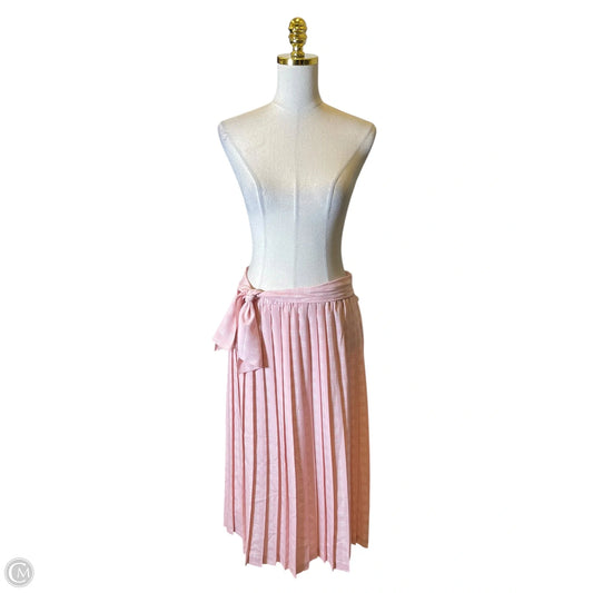 Skirt Maxi By Leslie Fay In Pink & White, Size: L