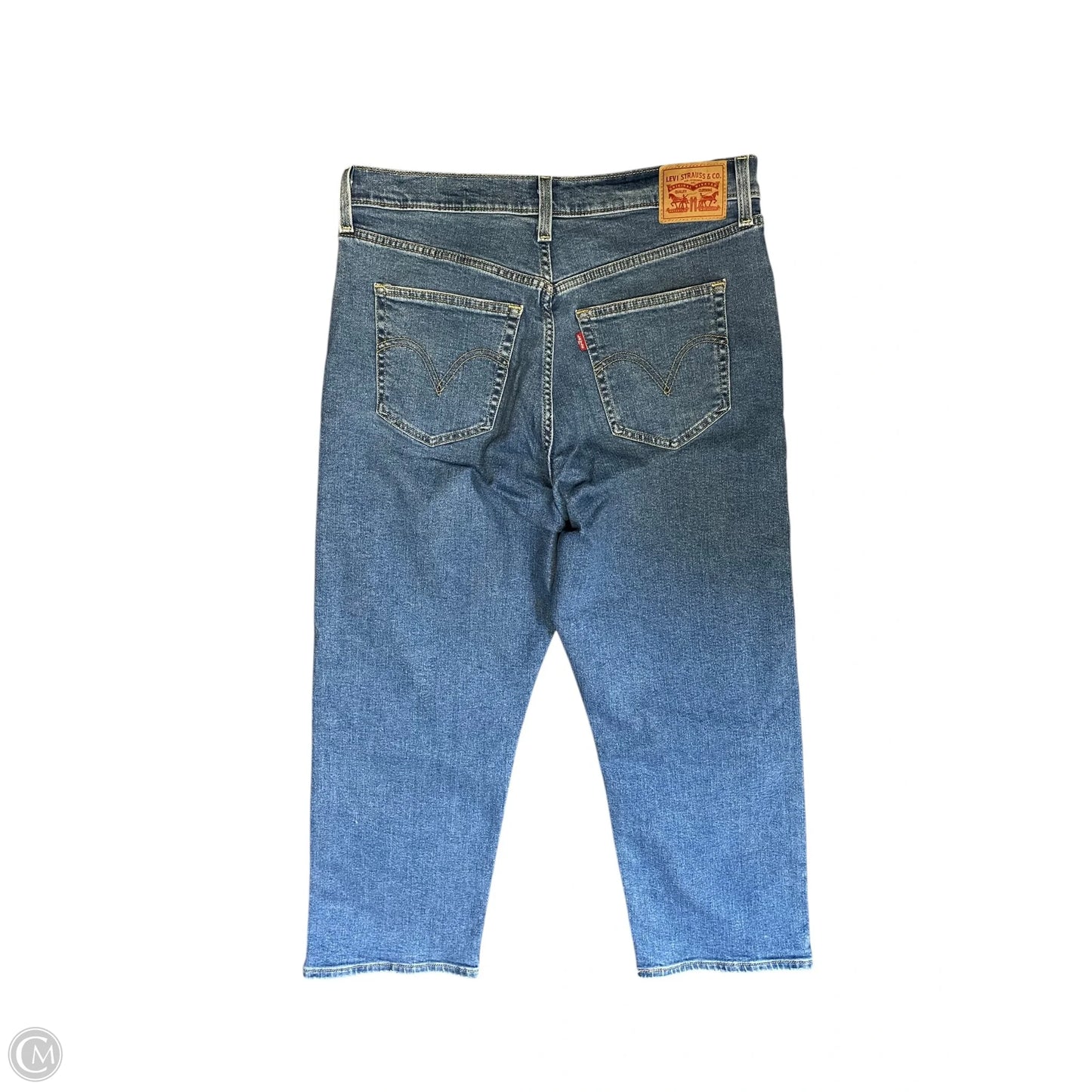 Jeans Straight By Levis In Blue Denim, Size: 14
