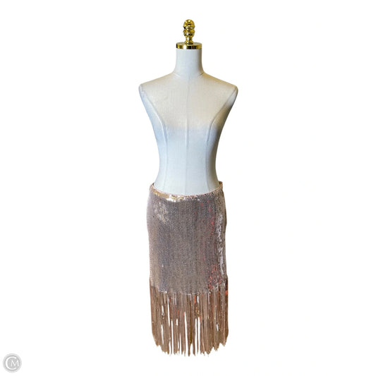 Skirt Midi By Clothes Mentor In Rose Gold, Size: L
