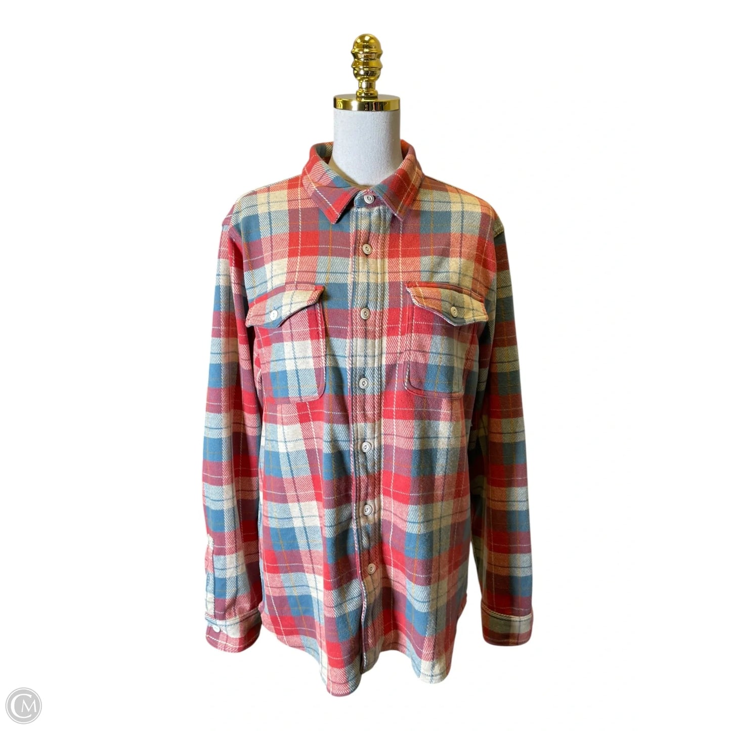 Jacket Shirt By J. Crew In Plaid Pattern, Size: L