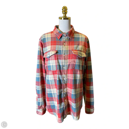 Jacket Shirt By J. Crew In Plaid Pattern, Size: L