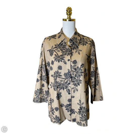 Top Long Sleeve By Coldwater Creek In Black & Brown, Size: S