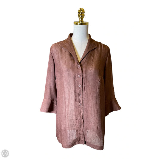 Top Long Sleeve By Coldwater Creek In Brown, Size: Sp