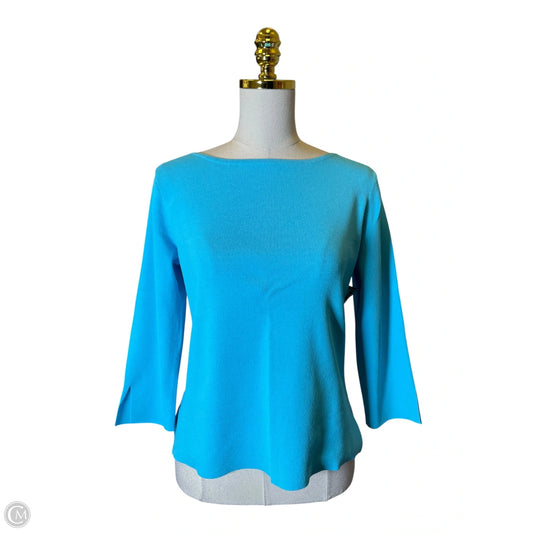 Top 3/4 Sleeve By Cable And Gauge In Blue, Size: L