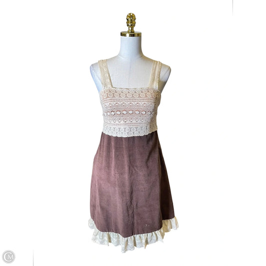 Dress Casual Midi By Clothes Mentor In Brown & Tan, Size: 4