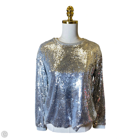 Top Long Sleeve By Eri + Ali In Silver, Size: S