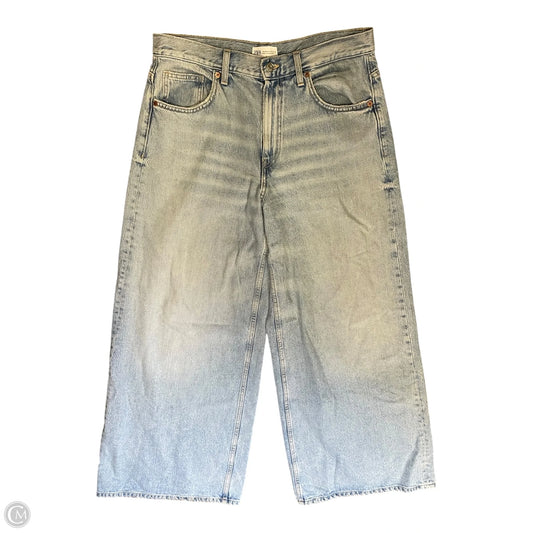 Jeans Wide Leg By Zara In Blue Denim, Size: 8