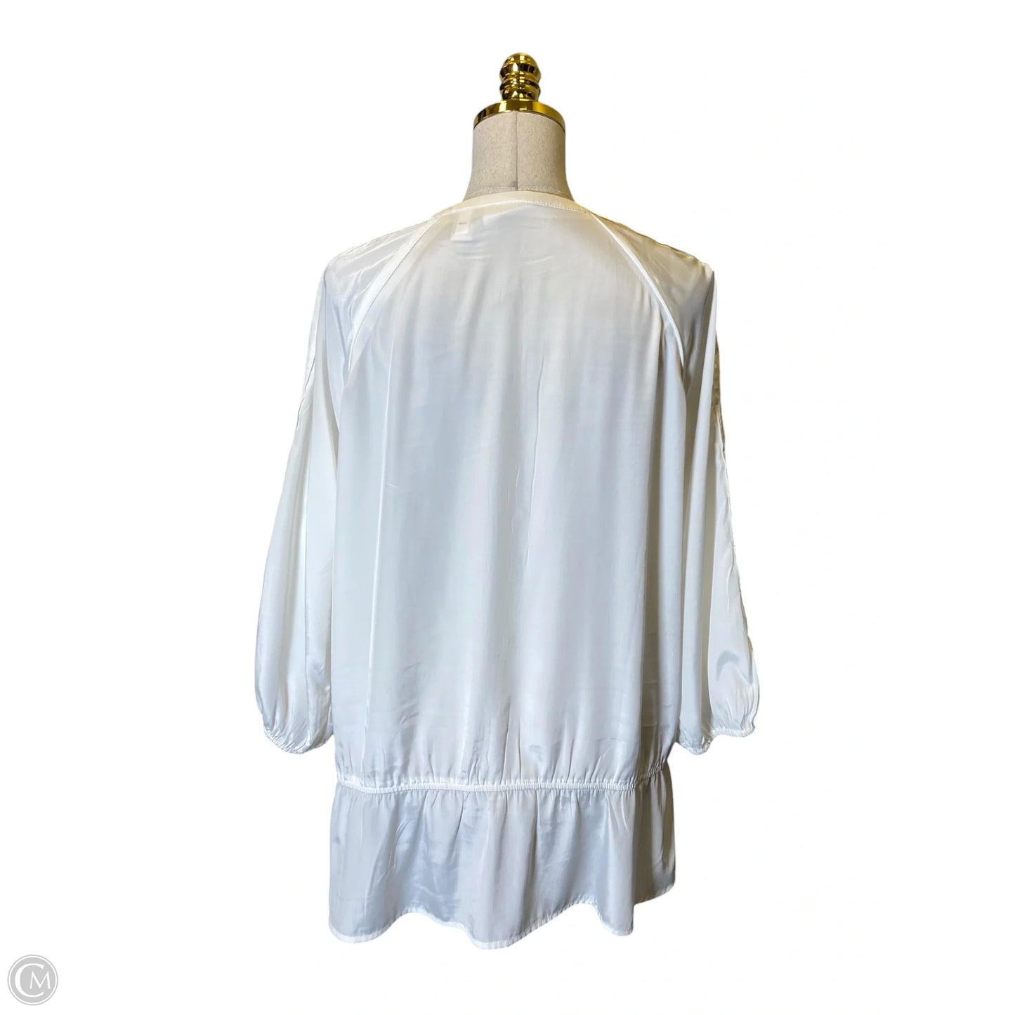 Top 3/4 Sleeve By Chicos In White, Size: 2