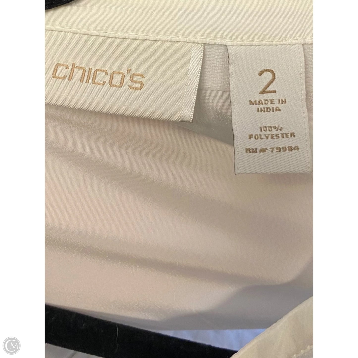 Top 3/4 Sleeve By Chicos In White, Size: 2