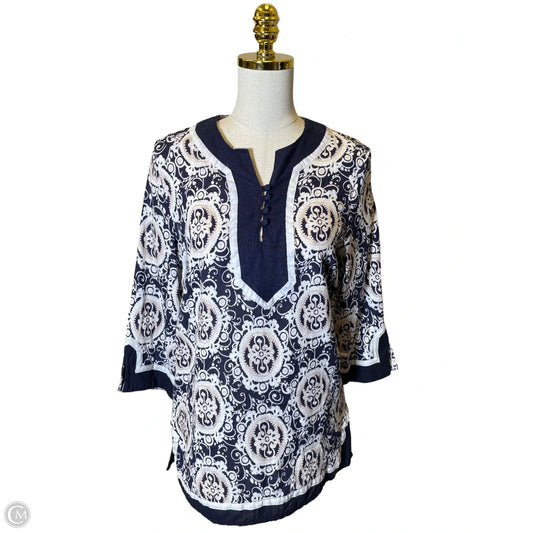 Top 3/4 Sleeve By Susan Bristol In Multi-colored, Size: L