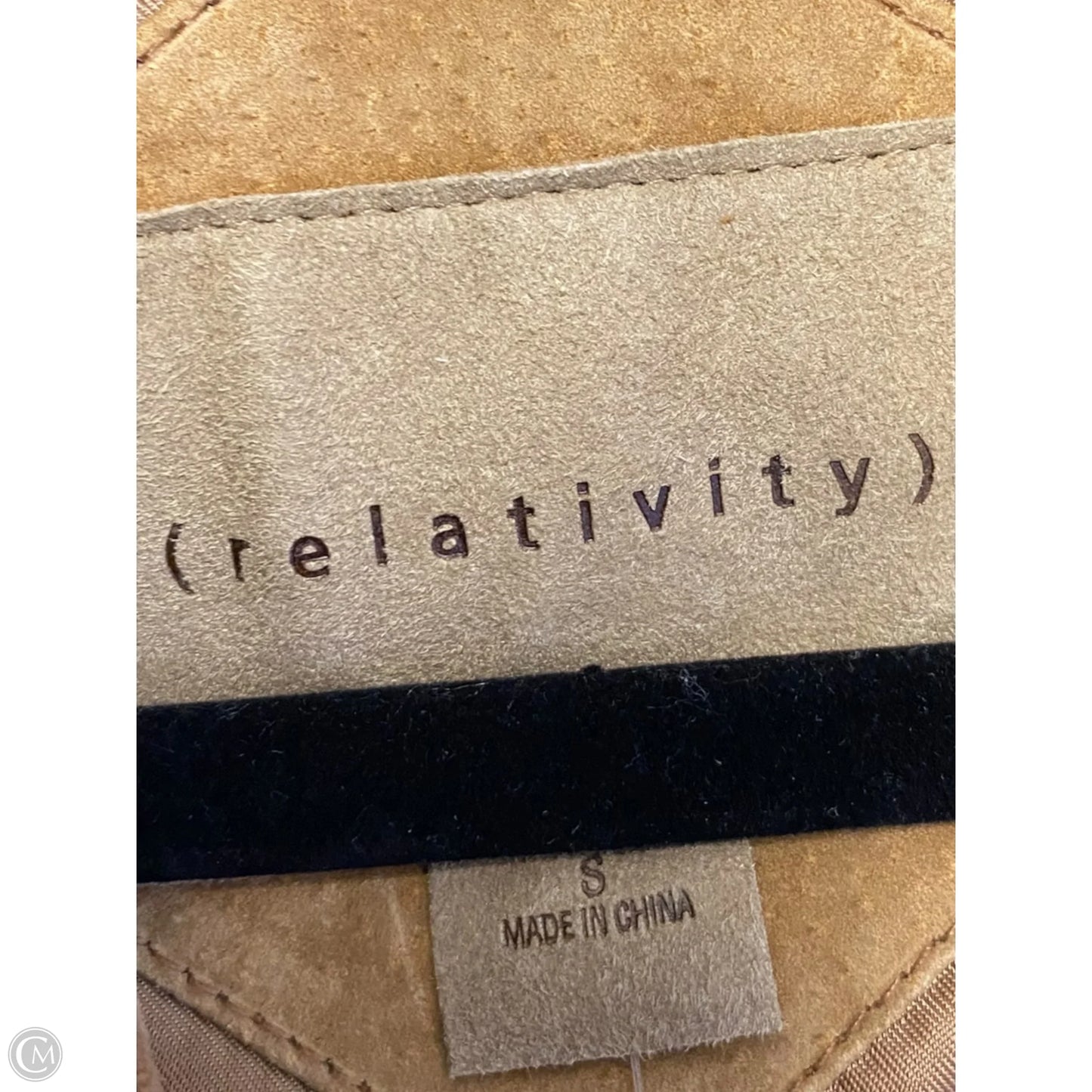 Jacket Leather By Relativity In Tan, Size: S