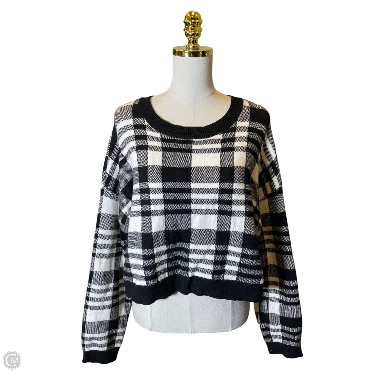 Sweater By Versona In Plaid Pattern, Size: L