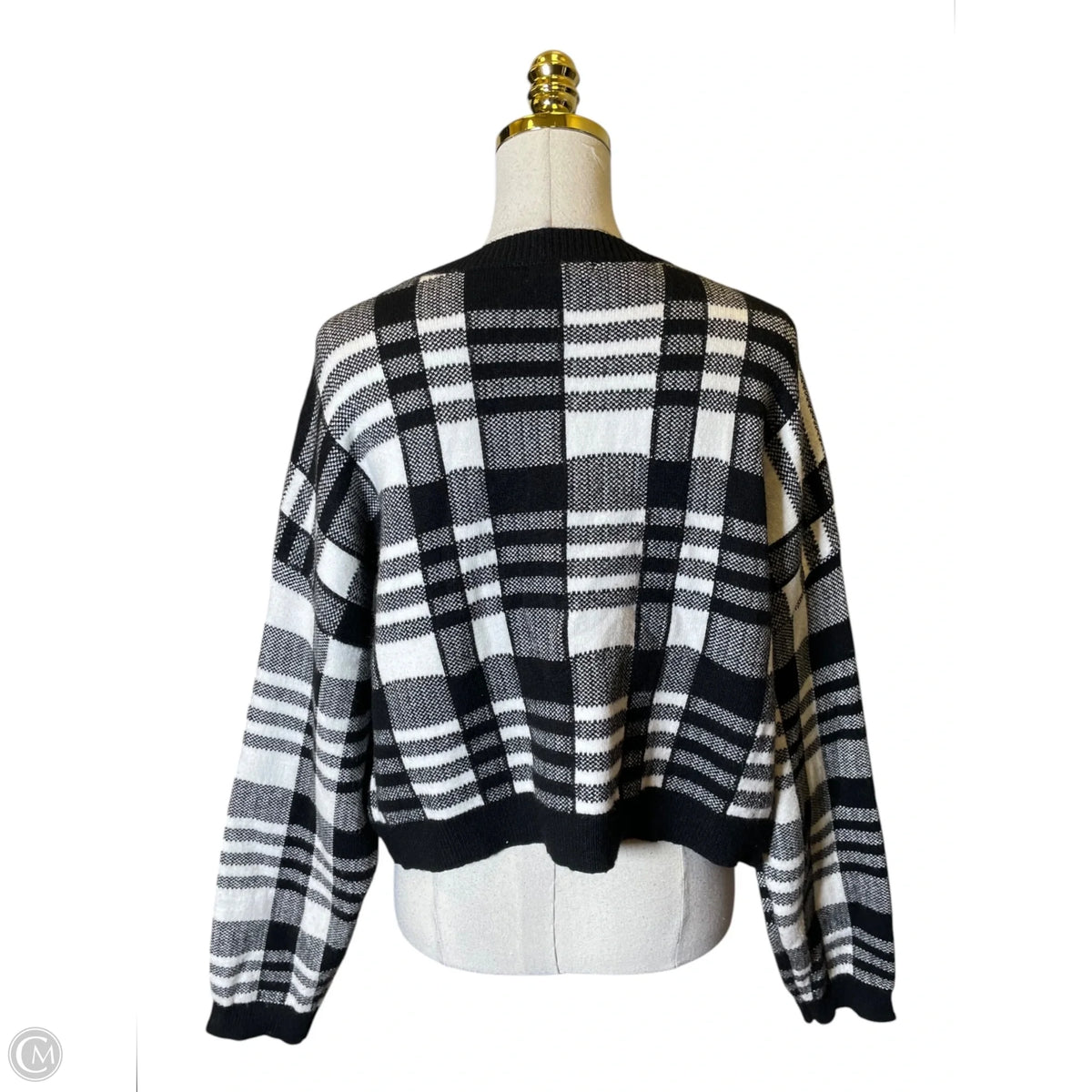 Sweater By Versona In Plaid Pattern, Size: L