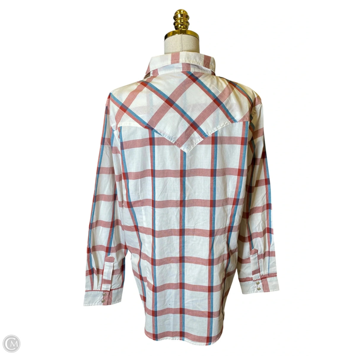Top Long Sleeve By Wrangler In Plaid Pattern, Size: Xl