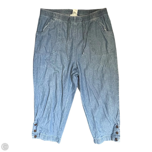 Pants Cropped By Rebecca Malone In Blue Denim, Size: M
