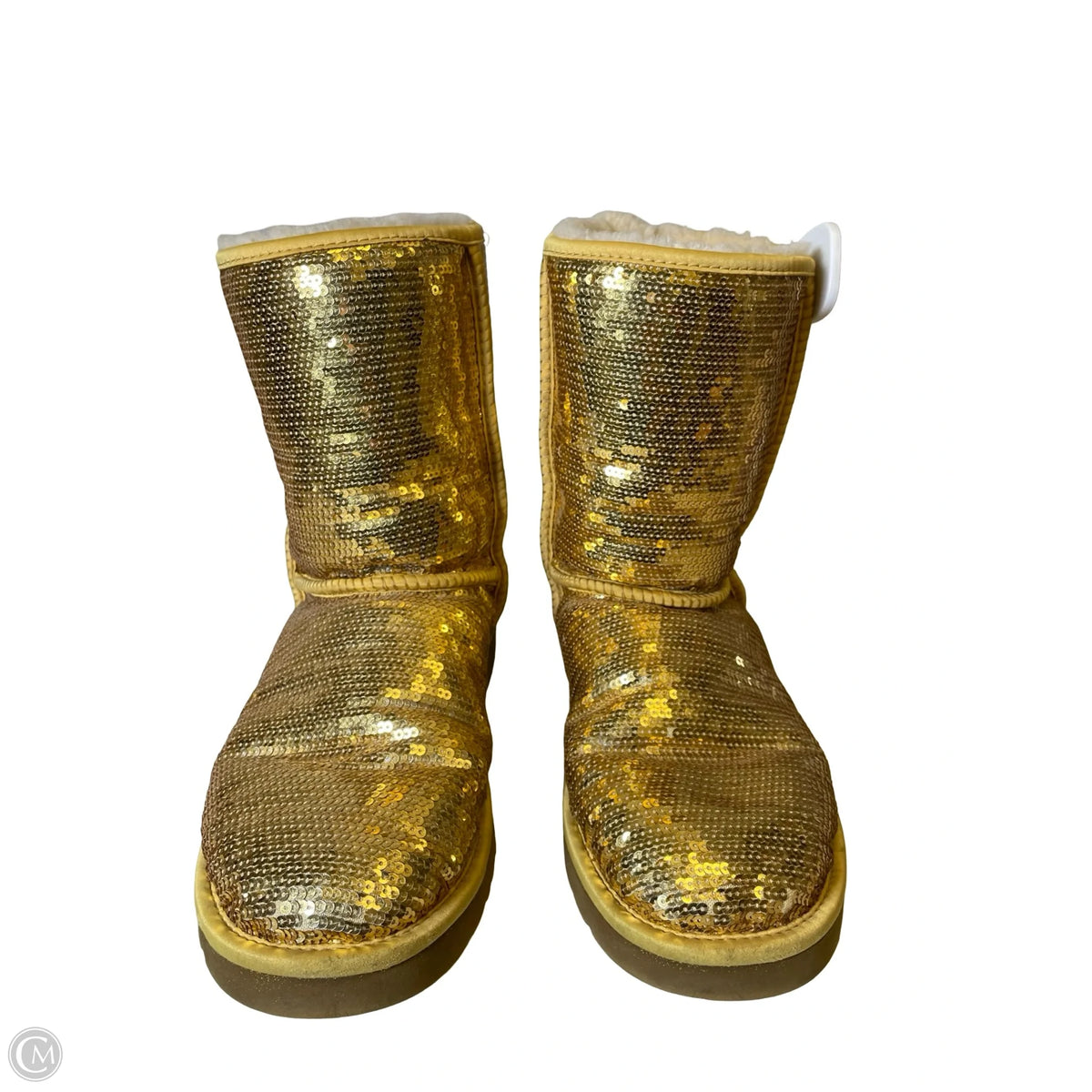 Boots Designer By Ugg In Gold, Size: 10