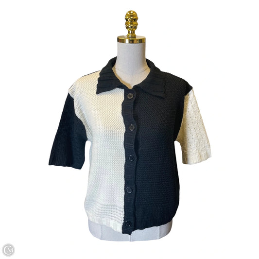 Sweater Short Sleeve By Clothes Mentor In Black & Cream, Size: Xl