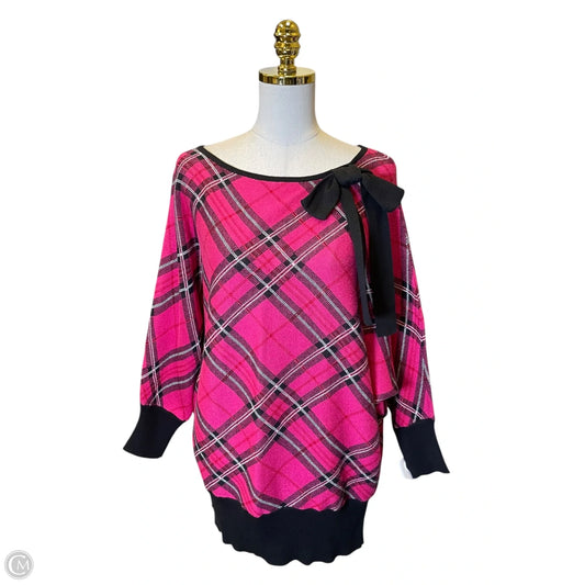 Sweater By New York And Co In Plaid Pattern, Size: L
